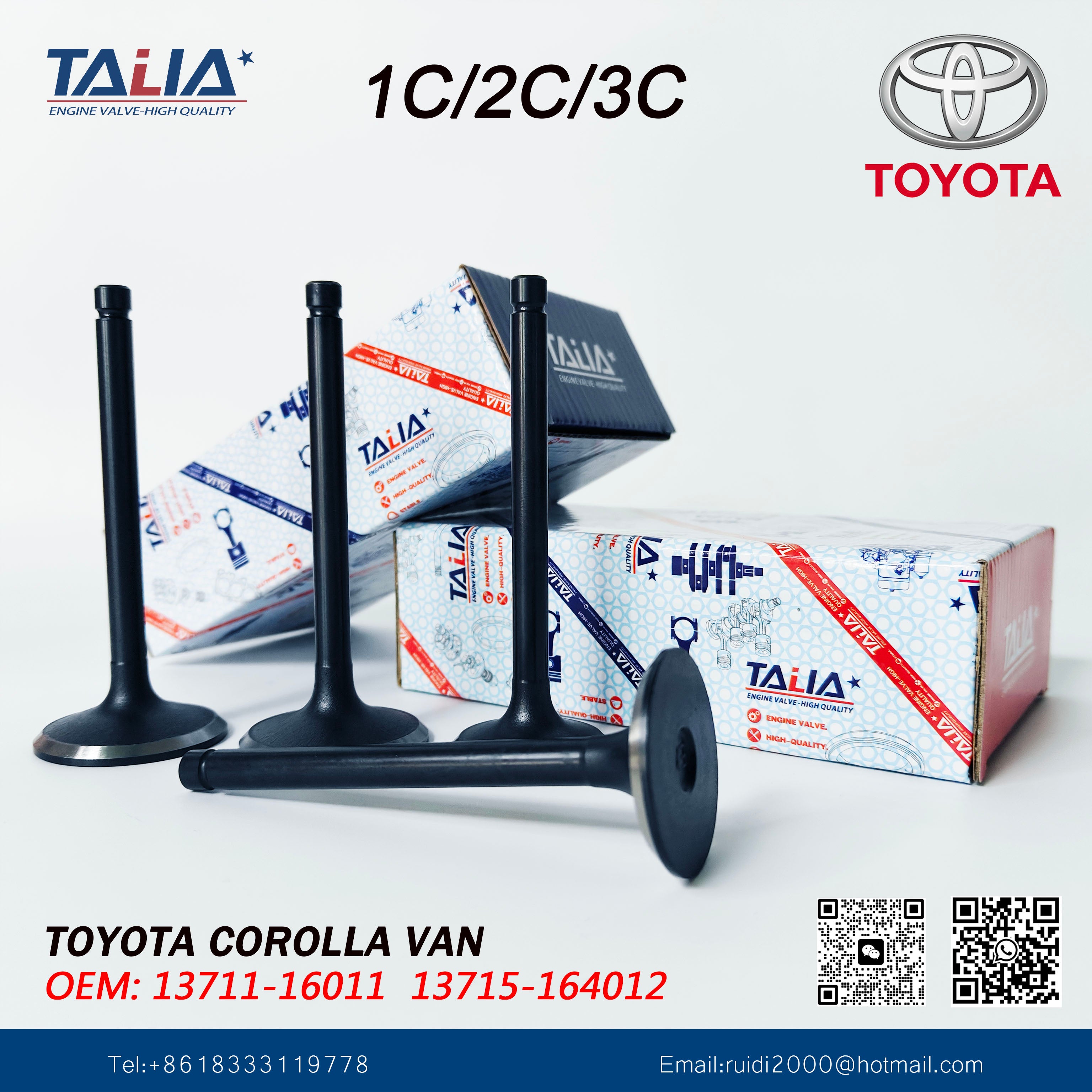 Engine Intake&Exhaust Valve for Toyota 1C 2C 13711-64010 13715-64010 FOR CAMRY CARINA COROLLA LITEACE (8Pcs)